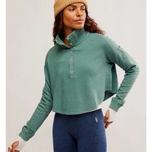 Free People Movement: So Fly Henley Layer Coddy in Midnight Jade
